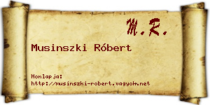 Musinszki Róbert névjegykártya